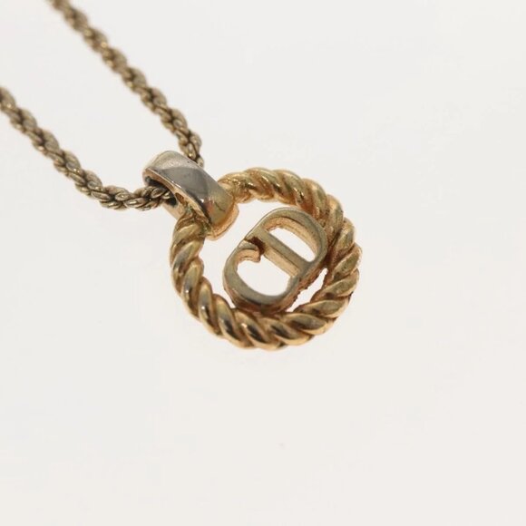 Christian Dior Necklace Metal Gold Tone Auth 142058 - Picture 4 of 16